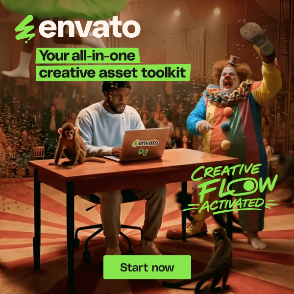 Envato official creative flow campaign artwork featuring creative assets
