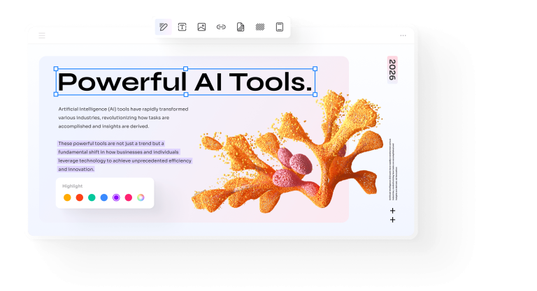 Wondershare PDFelement interface for editing PDF text and images